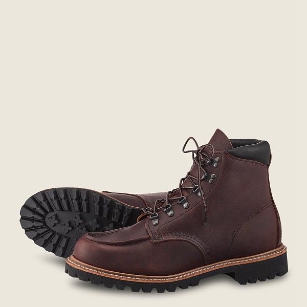 Mens Red Wing Sawmill - 6-inch Oil-slick Leather Steel Toe - Heritage Boots Dark Brown - COZ273106